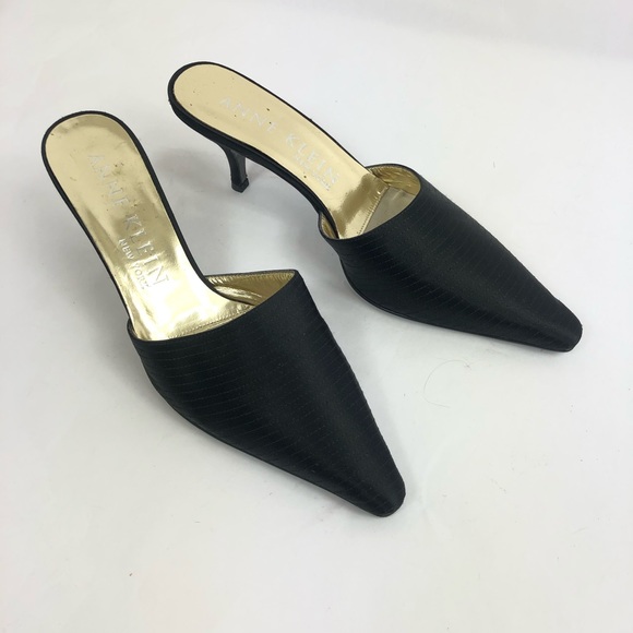 Anne Klein Women’s Black Pointed Toe Slide Mules - Picture 1 of 8